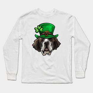 St Patricks Day St Bernard Long Sleeve T-Shirt